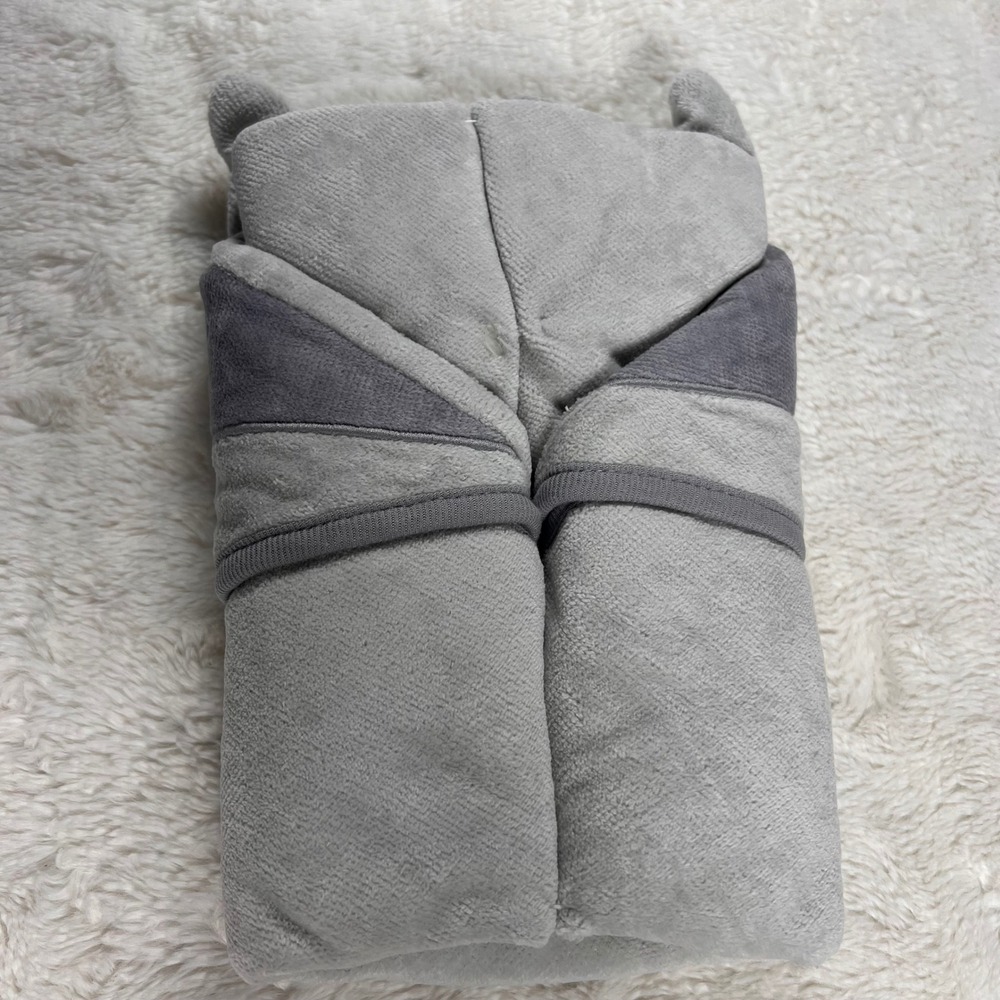 Cloud Island Raccoon Infant Hooded Towel Gray Soft Plush Baby Bath Time NWT - Picture 5 of 7